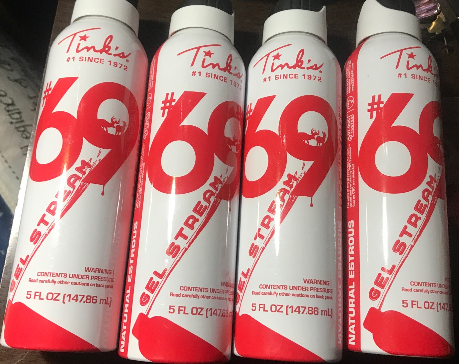 Tink's 69 Doe-In-Rut Estrous Doe Urine Gel Stream  5fl Oz Lot Of 4