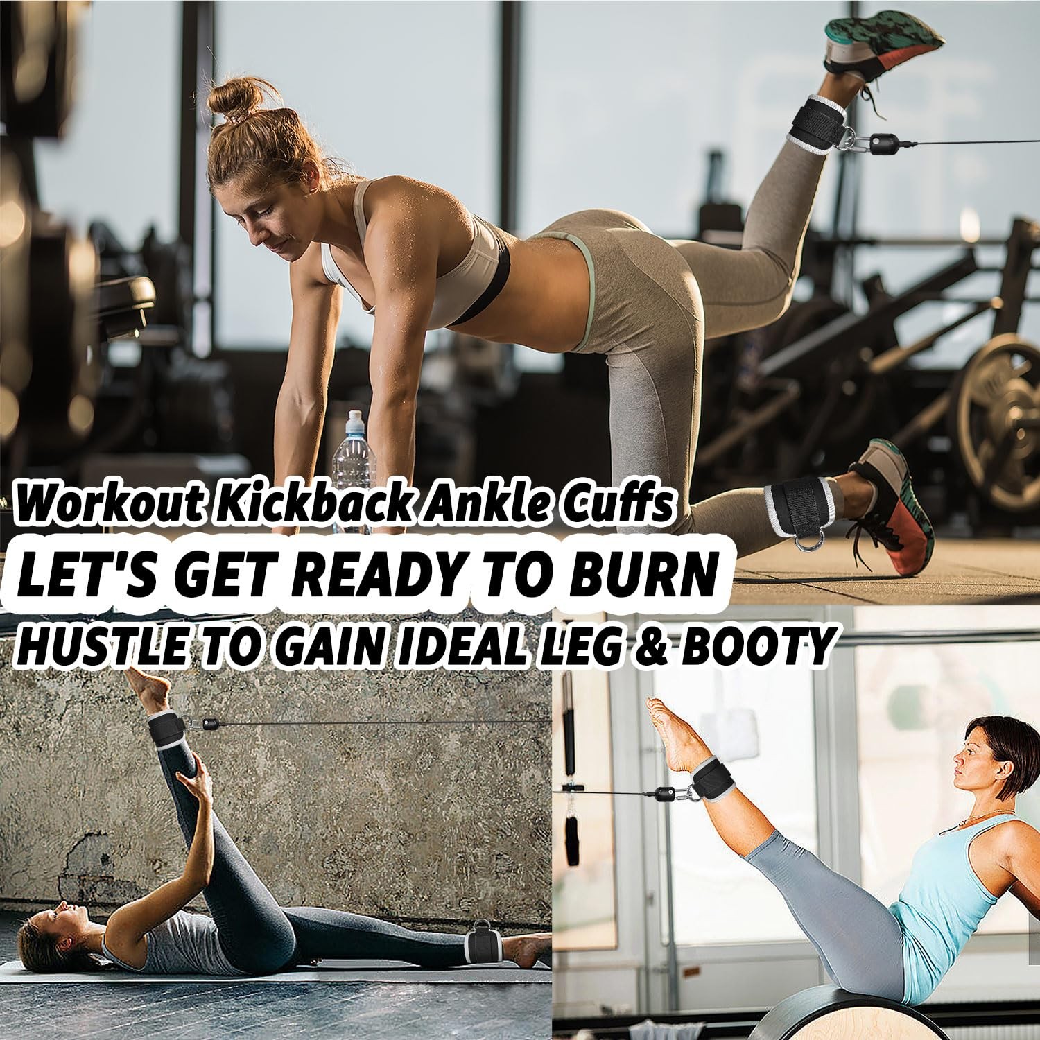Adjustable Ankle Straps for Cable Machines Glute Kickbacks & Leg Workouts