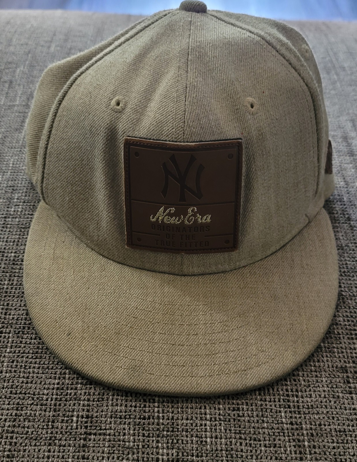New Era 59Fifty New York Yankees Wool Leather Patch Cap Hat 7 - 1/2