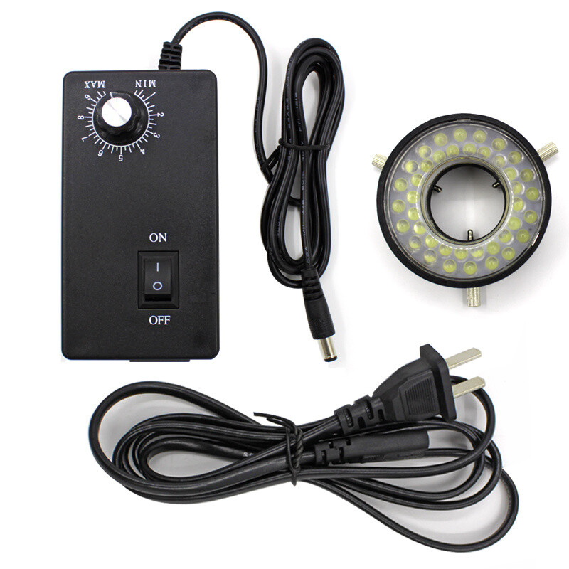 Microscope Ring Light Lamp Adjustable Inner 27/47mm with 40 LED White Brightness