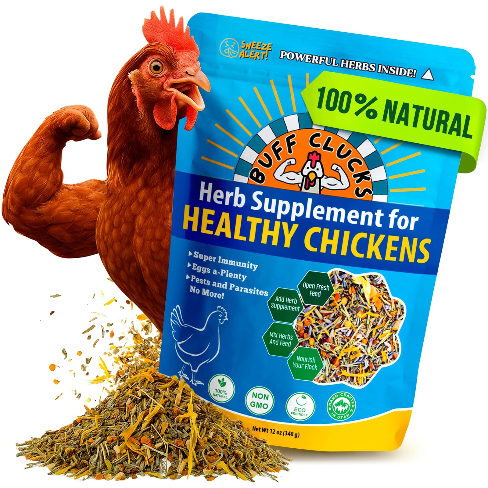 All Natural Herb Supplement for Chicks Chicken 100% Non GMO Blend 3 Oz US
