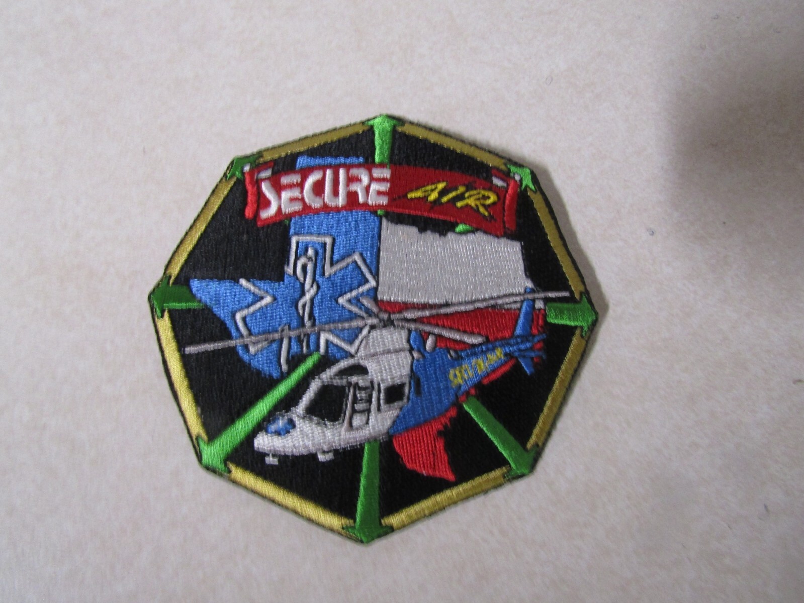 MILITARY PATCH SEW ON SECURE AIR MEDICAL AVIATION TEXAS