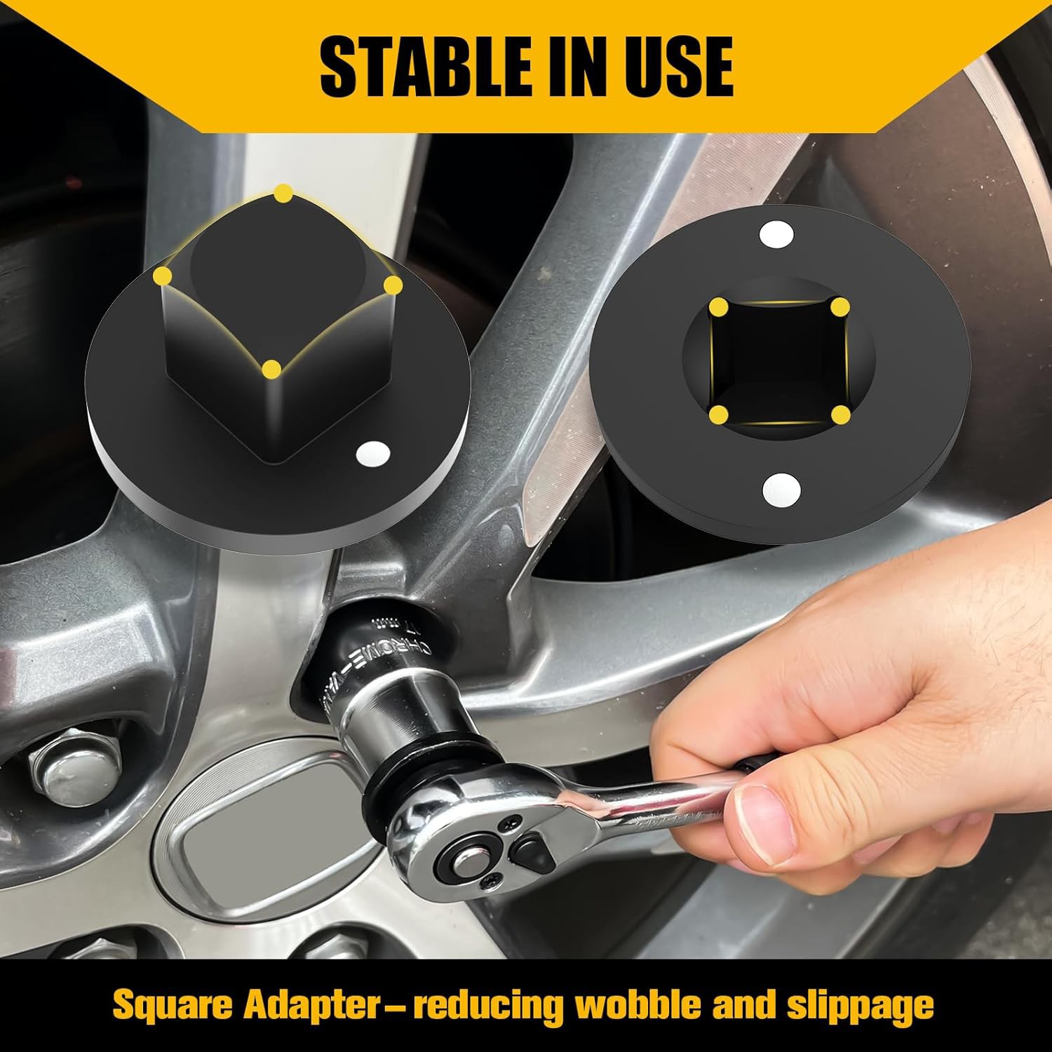 4Pcs Low Profile Impact Socket Adapter Set, Drive Ratchet Adapter Set, Magnetic