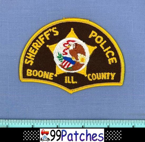 BOONE COUNTY SHERIFF'S POLICE ILLINOIS Police Shoulder Patch STATE SEAL STAR 2F