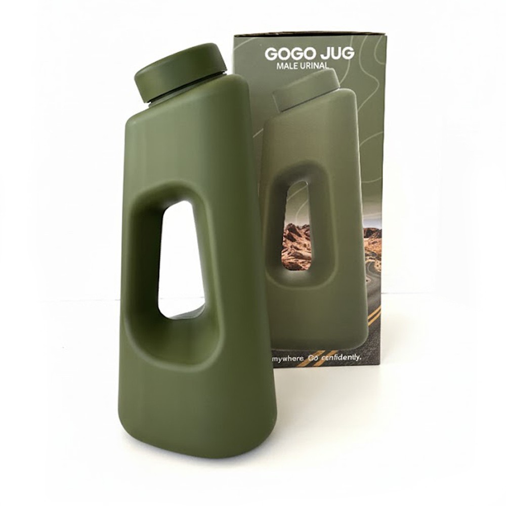 Gogo Jug - Trucker's Portable Male Urinal Bottle - Large 42oz Capacity - Green