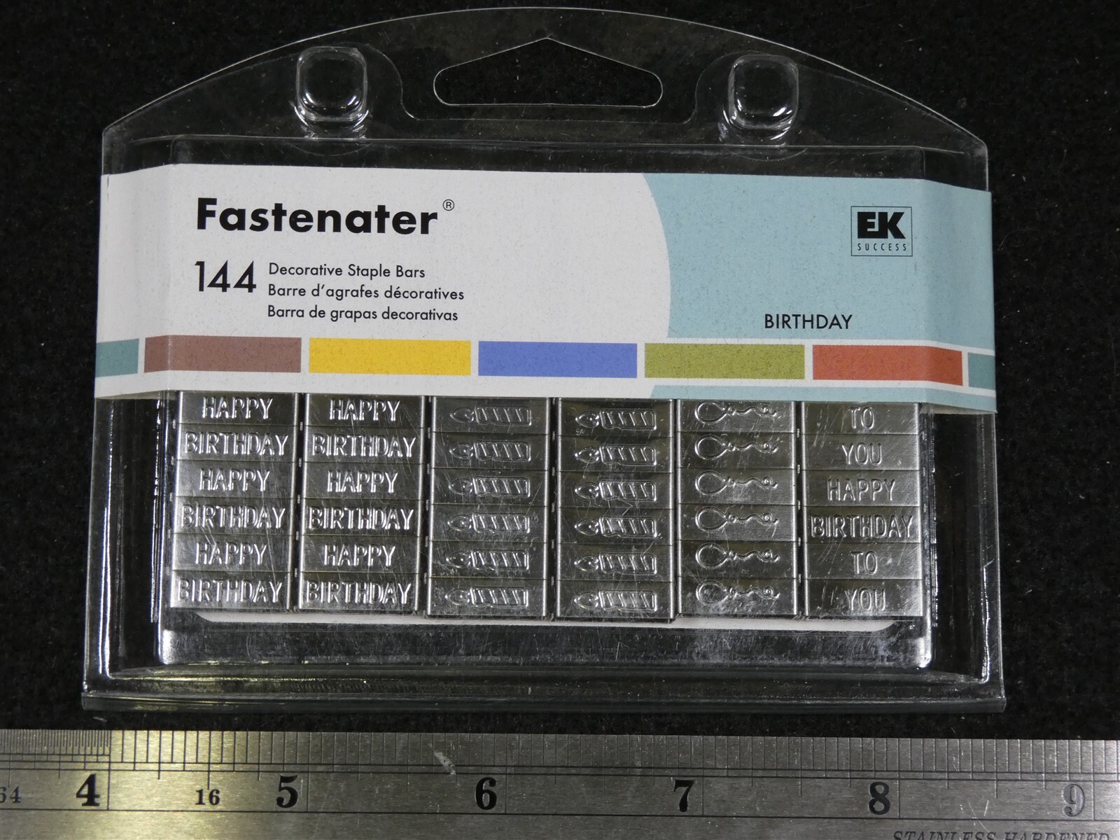 One (1) New Sealed EK Success 144 Fastenater Staple Bars Happy Birthday EKFSVP7