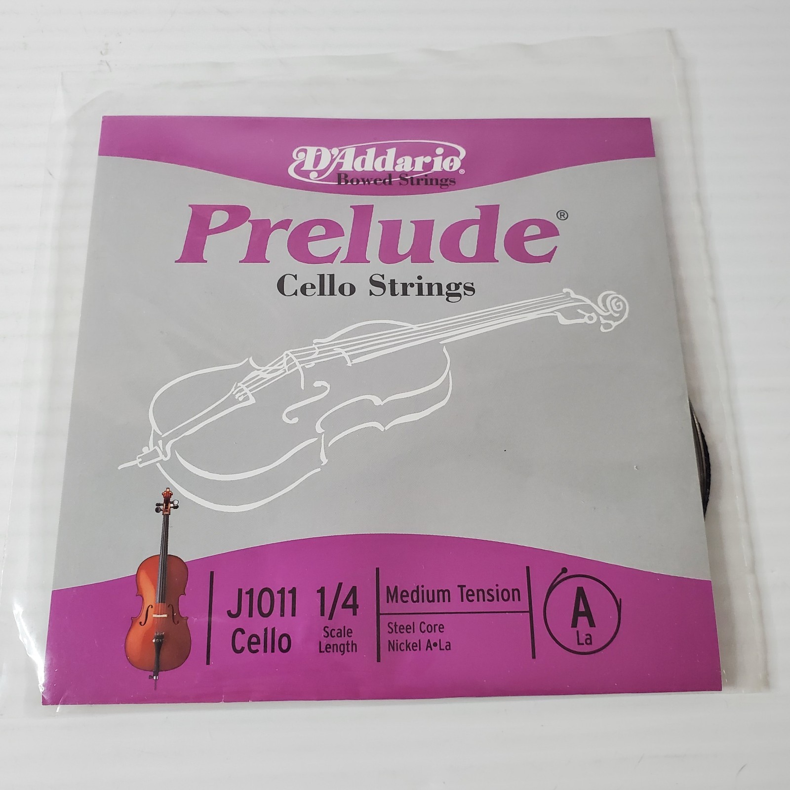D'Addario Prelude Cello A String 1/4 Scale J1011 1/4 Medium Tension New