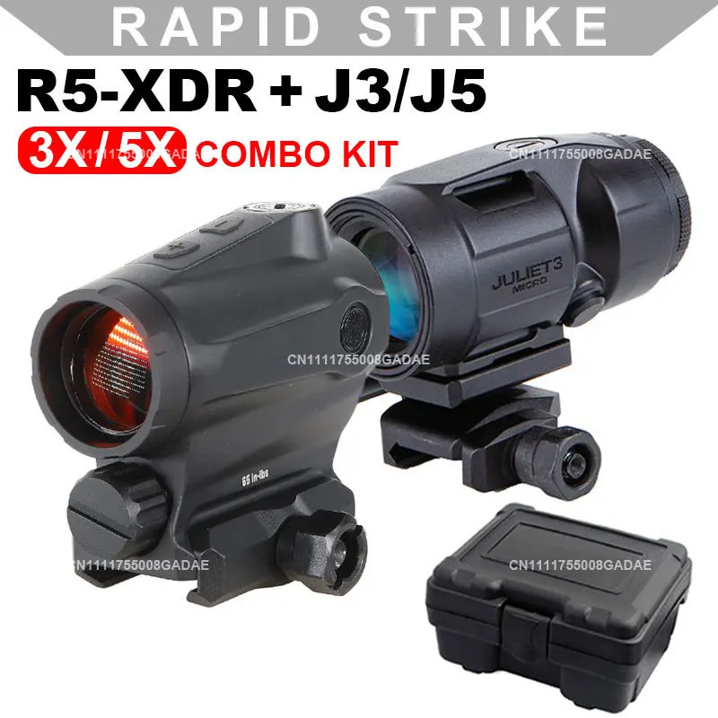 R5XDR GEN II Red Dot JULIET5 5X Magnifier 20mm Rail Combo