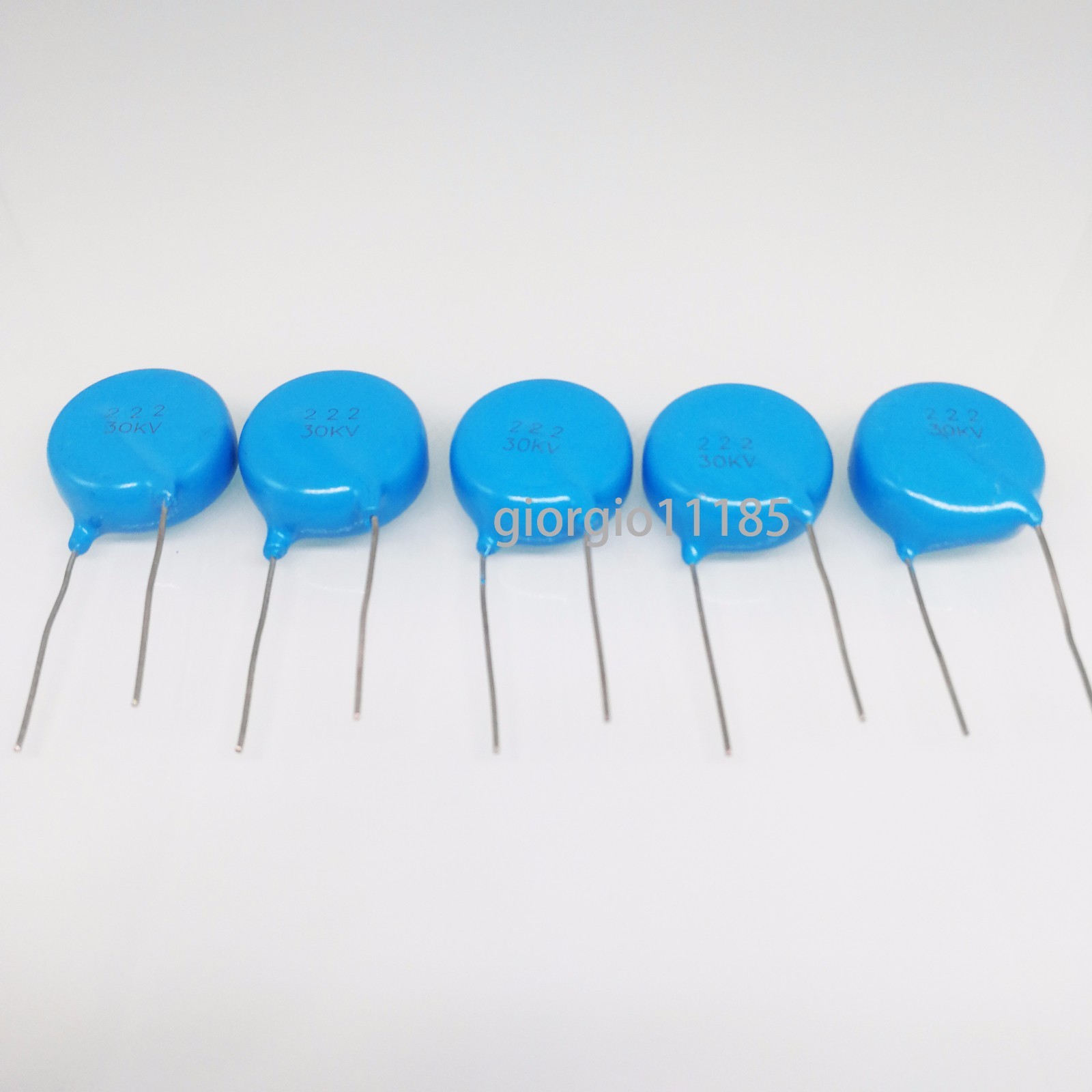5pcs Ceramic Disc Capacitors 2200pf 2.2nf 0.0022uf 222 30000V 30KV