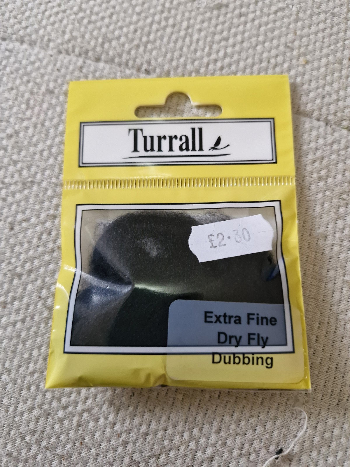 Turrall Medium Black Xtra Fine Dry Fly Dubbing For Fly Tying Materials 0.8g