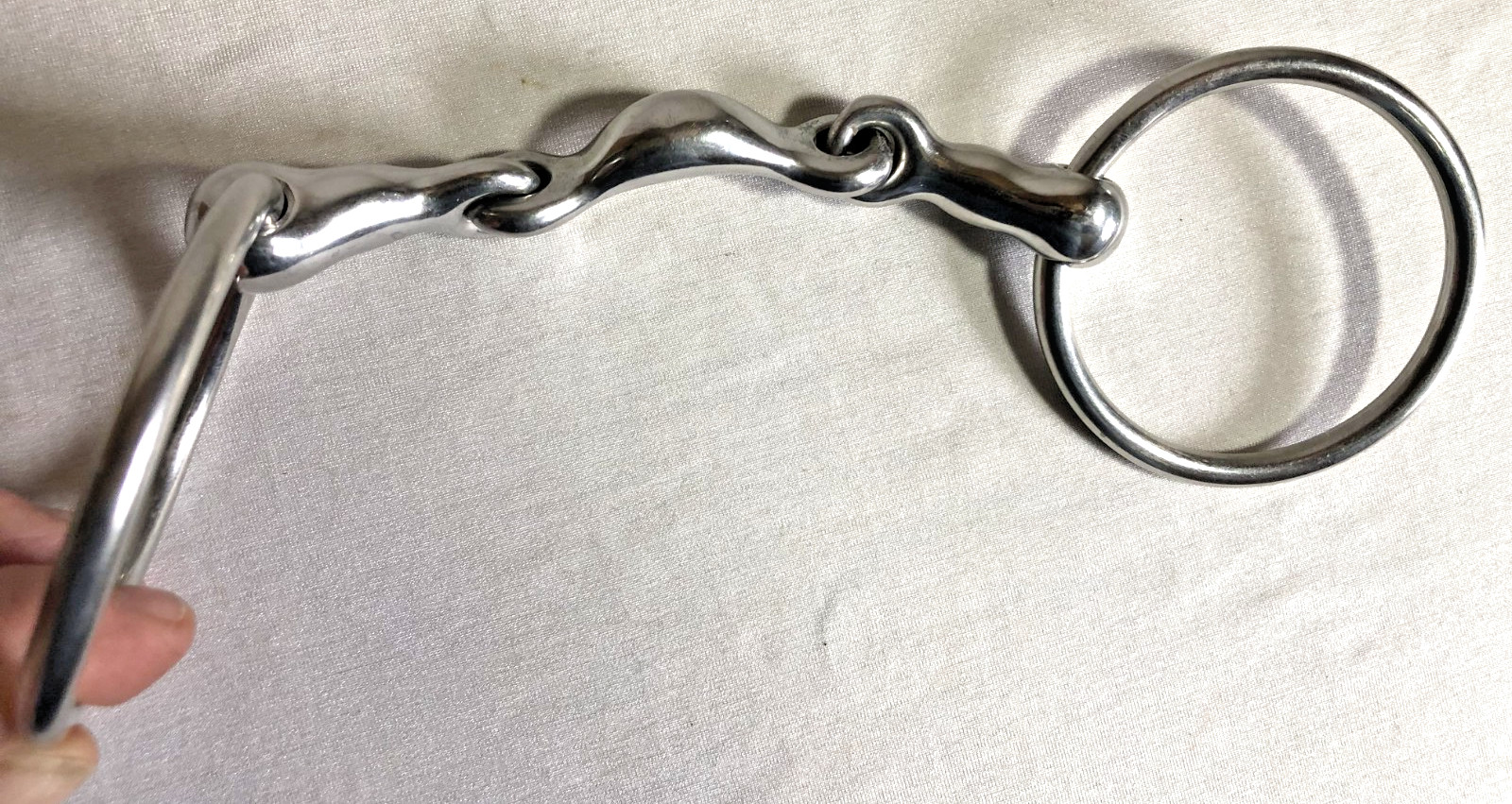 Toklat Loose Ring Quarter Moon Snaffle Bit 5" Half Moon