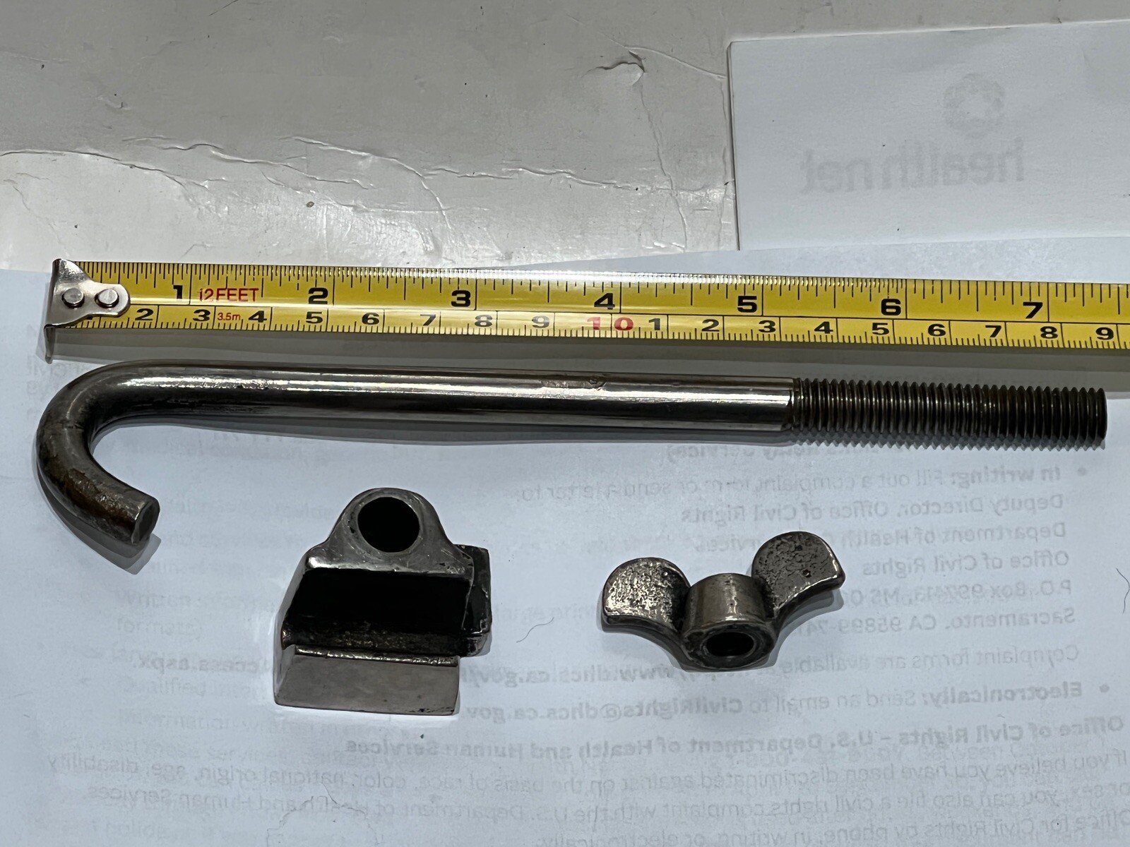 VINTAGE DRUM TENSION ROD & COLLAR HOOK CLIP- 2pc