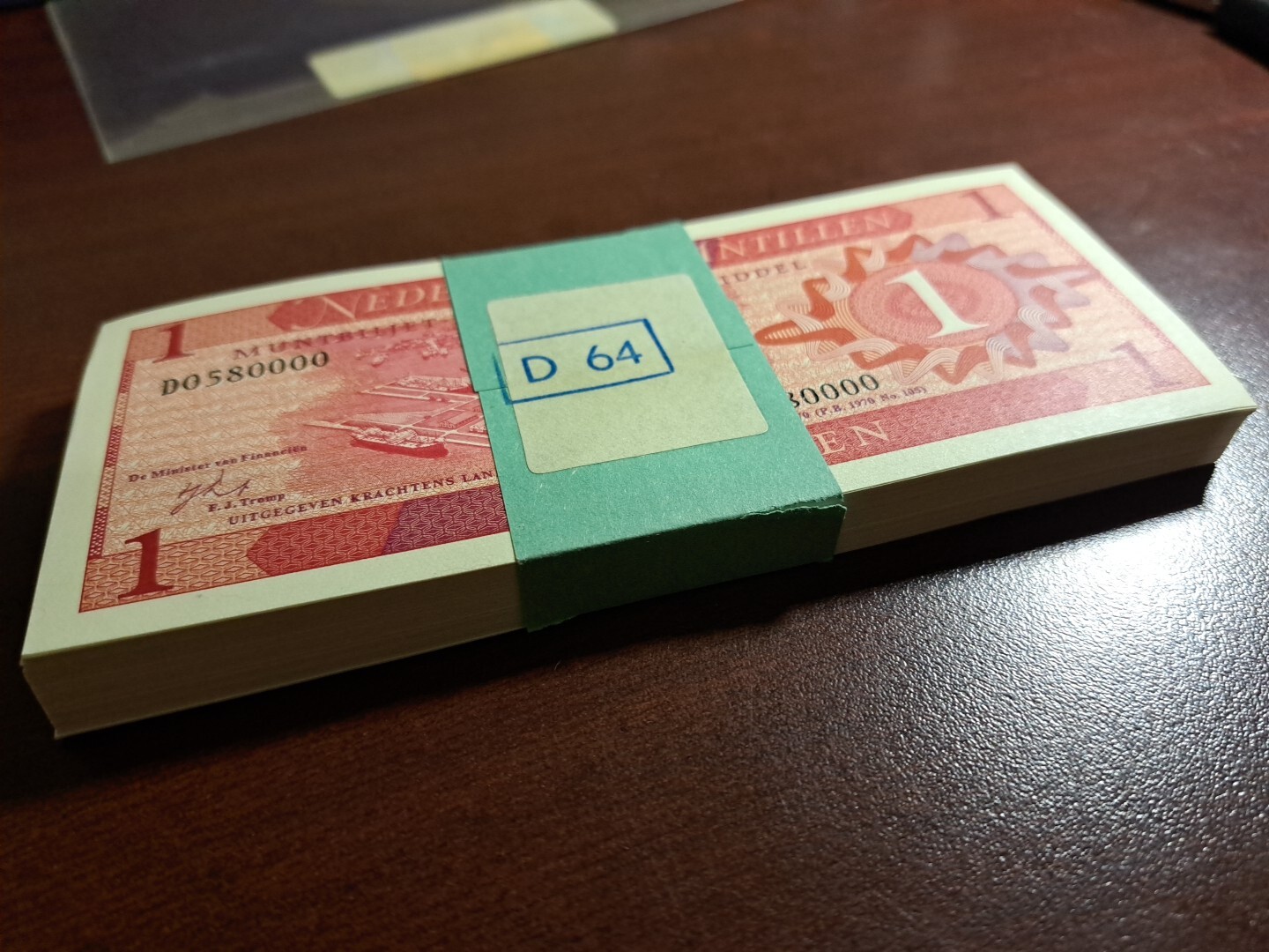 Netherlands Antilles 1 Gulden, 1970, P-20, UNC X 100 PCS Bundle Pack