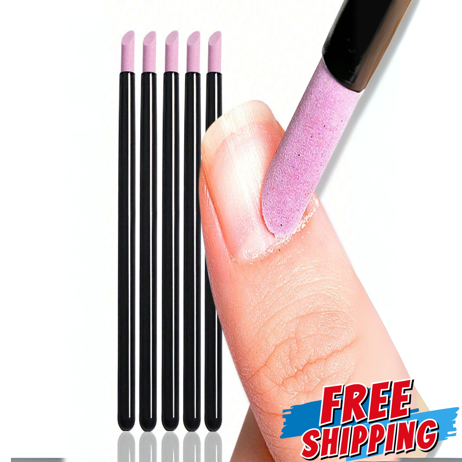 Manicure Quartz Pumice Stone 5pcs Dead Skin Nail Cuticle Remover Polishing Pen