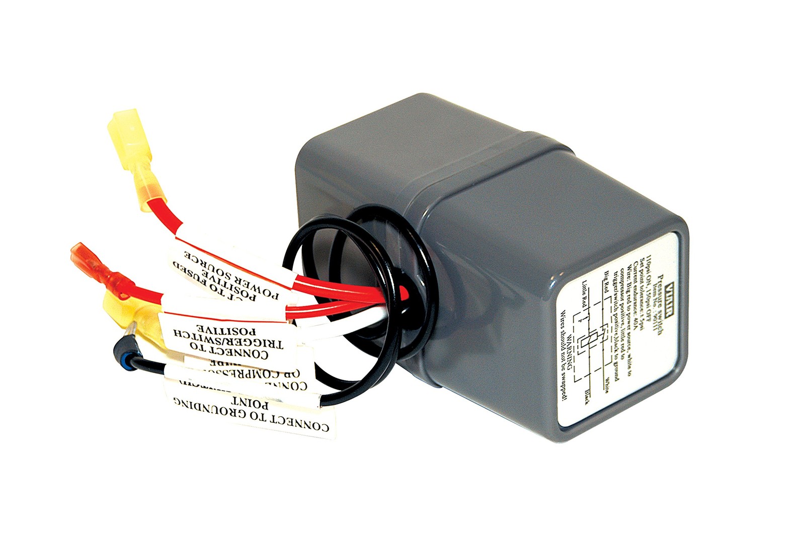 VIAIR 90111 Pressure Switch with Relay, Black, 7.3 x 3.5 x 2.3 inches