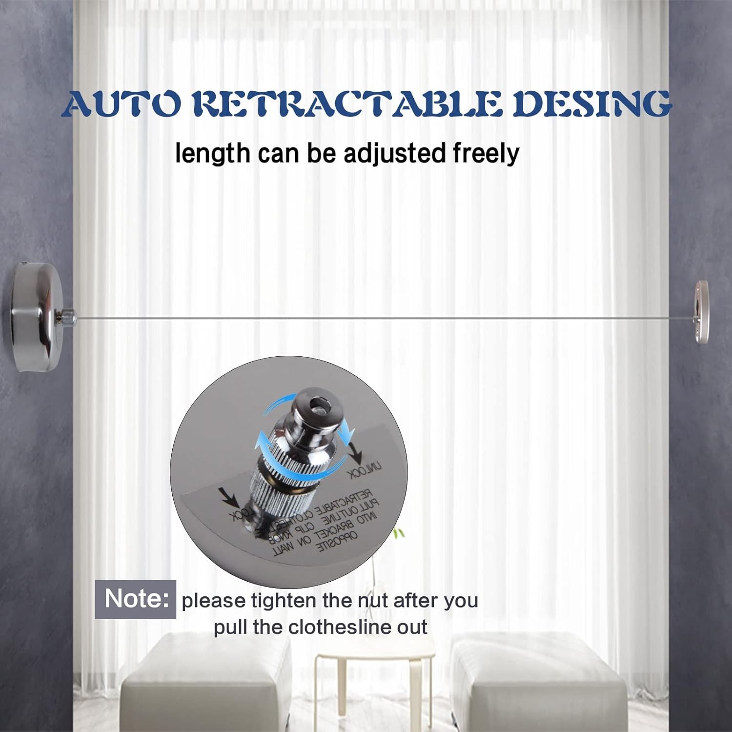 Retractable Indoor Outdoor Clothesline