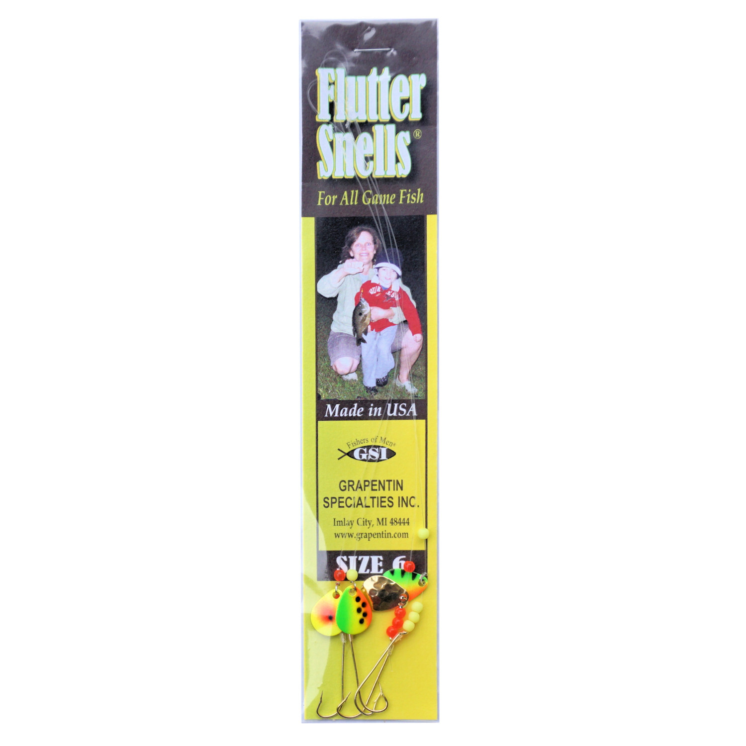 Catchmore Custom Assorted Flutter Snells, Size 6 Hook, THREE Packs #FS-1-6