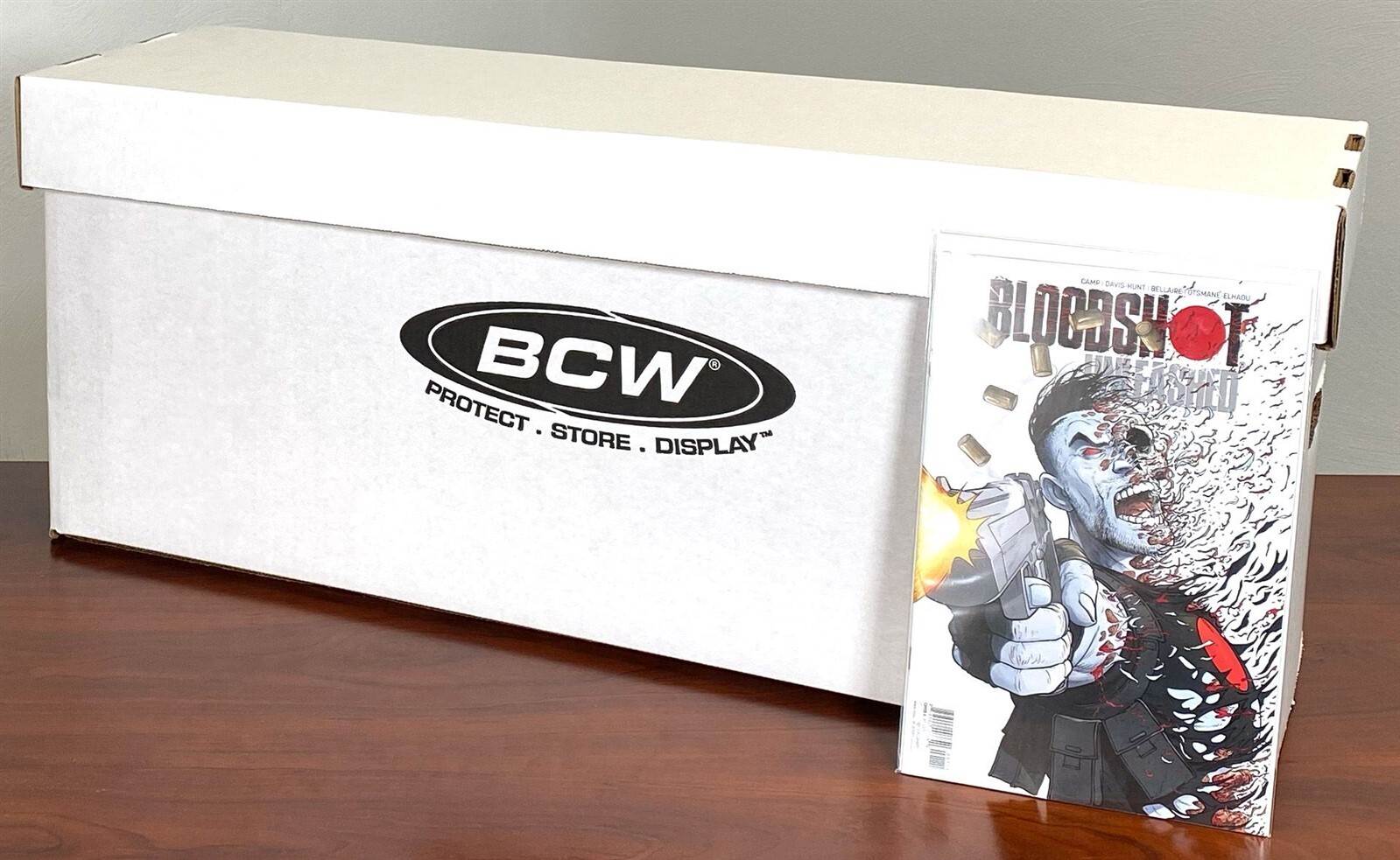 2 Long Comic Book Storage Boxes Holds 200-225 Books Stackable Durable By BCW