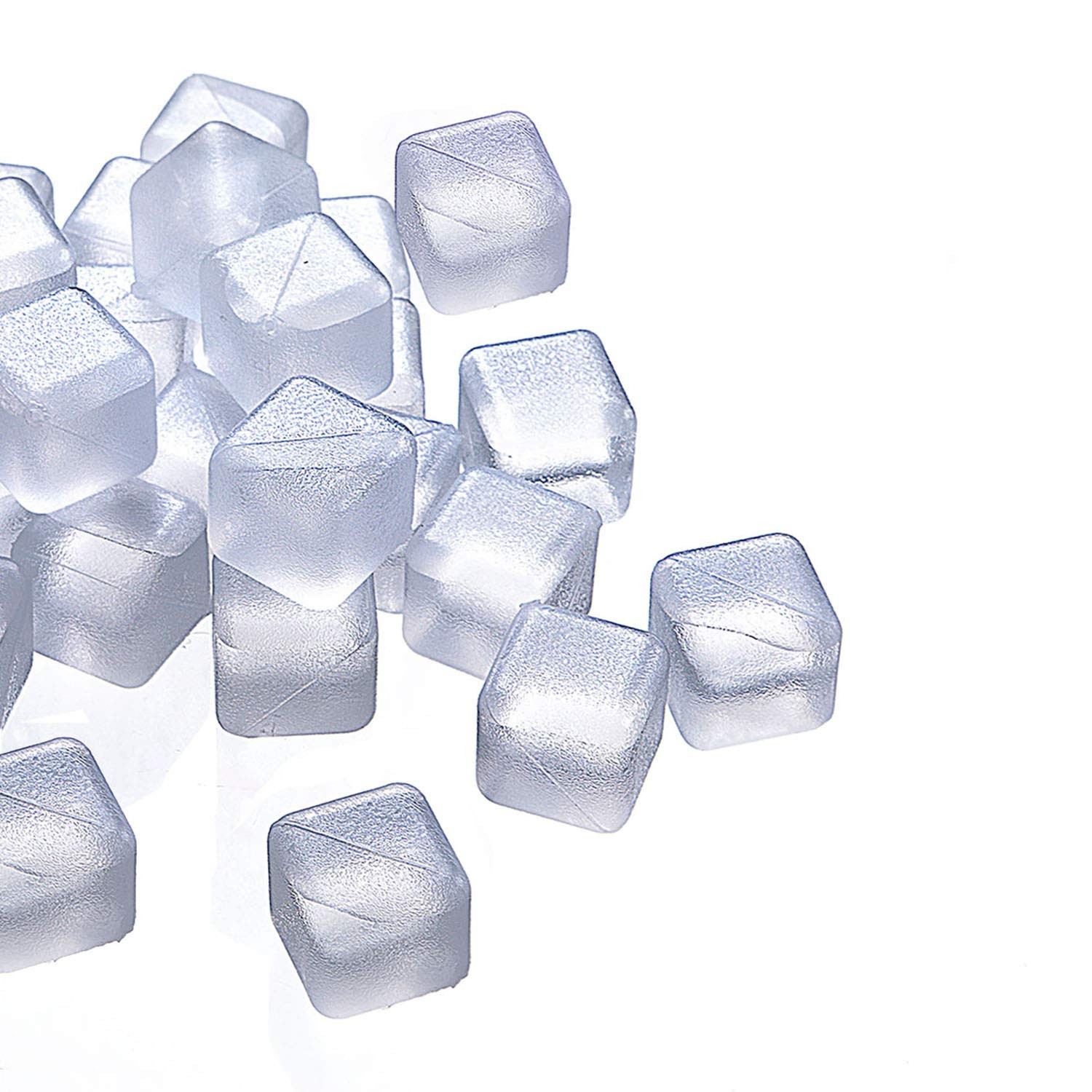 BPA Free Plastic Ice Cubes, Reusable Distilled Water Squares for Cold Drinks