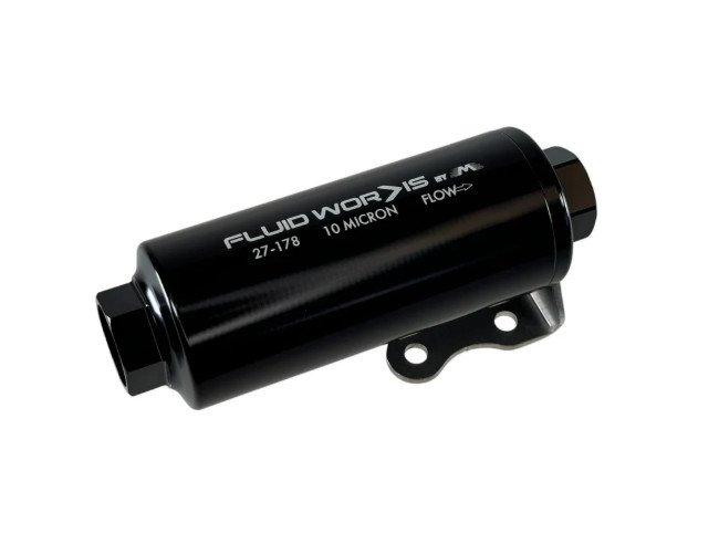 Fluidworks 6GPM Compact 10ORB Post Fuel Filter w/ Mount (10 Micron) 27-178