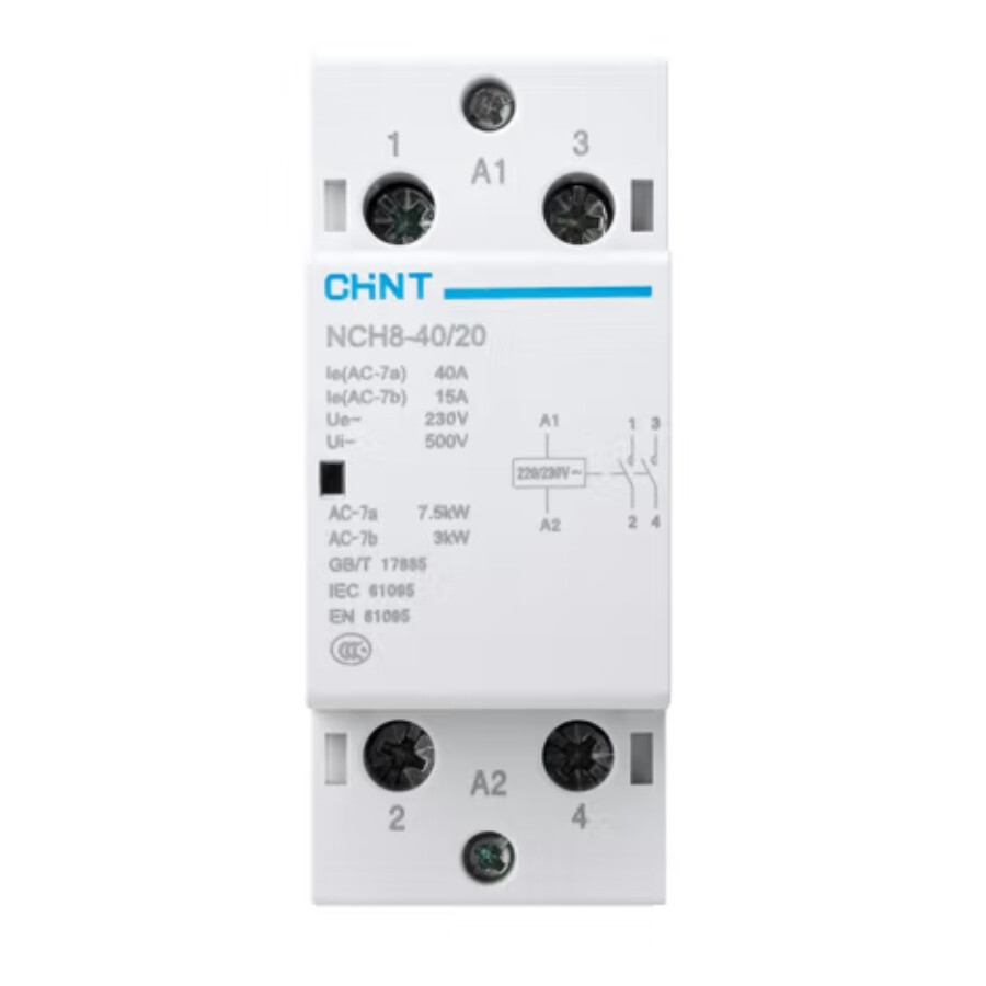 CHNT Rail Type Small AC Contactor 220/230V NCH8-40/20