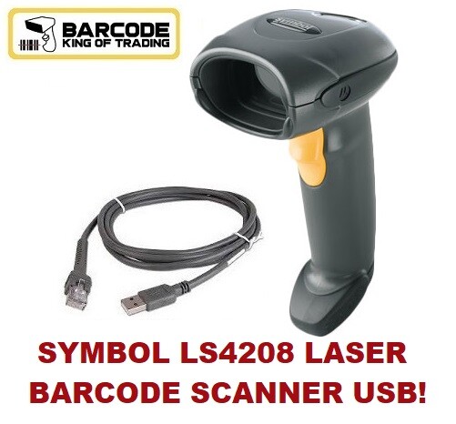 ✅Symbol LS4208-SR20007ZZR Laser Barcode Scanner w/ USB Cable! 🔥⭐