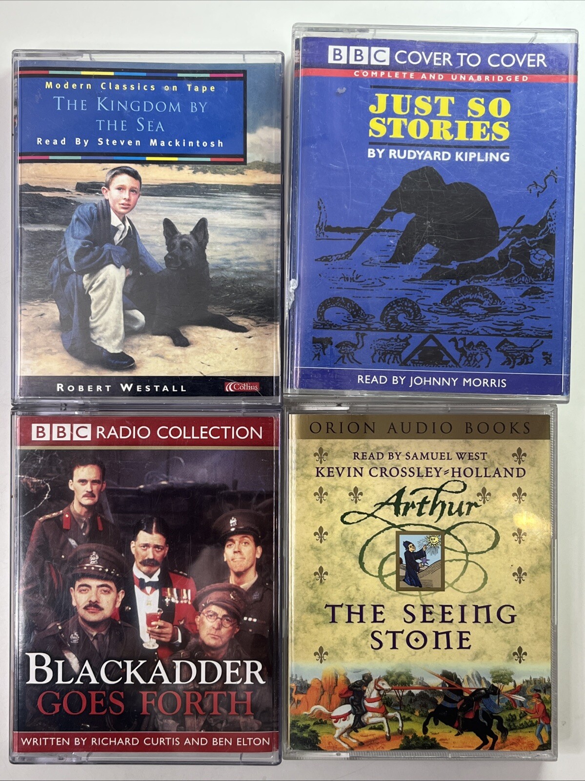 4 x Audiobook Cassette Tape Bundle - Blackadder /Just So Stories /Robert Westall