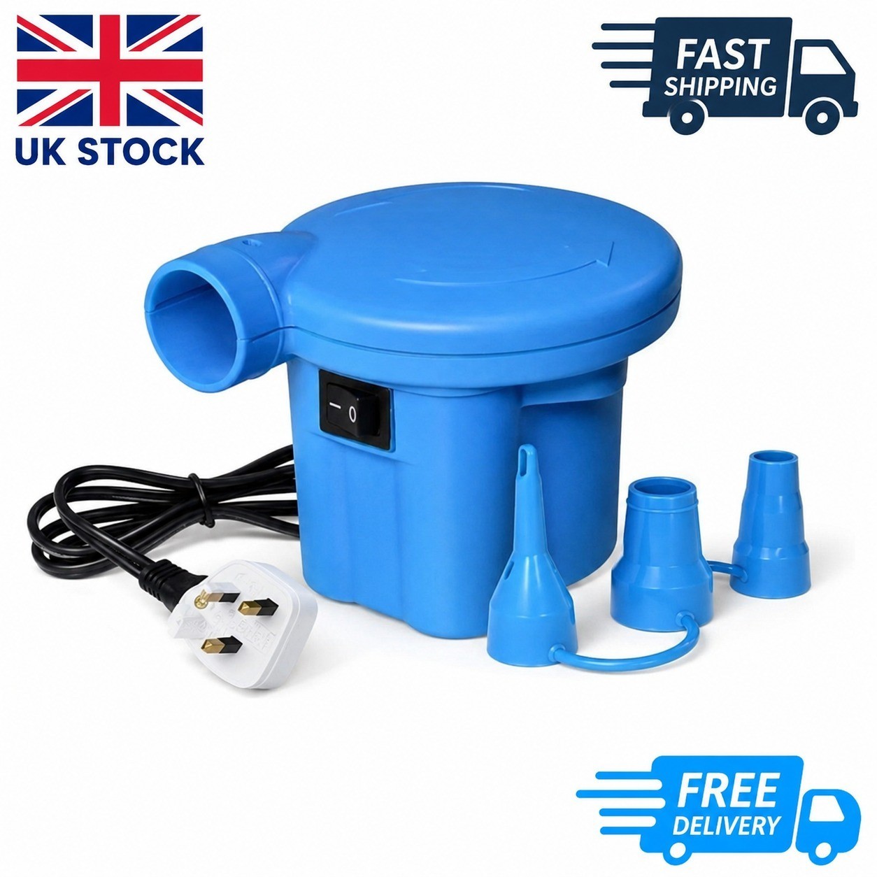 Electric Air Pump 240V Inflator Deflator for Airbed Paddling Pool Camping