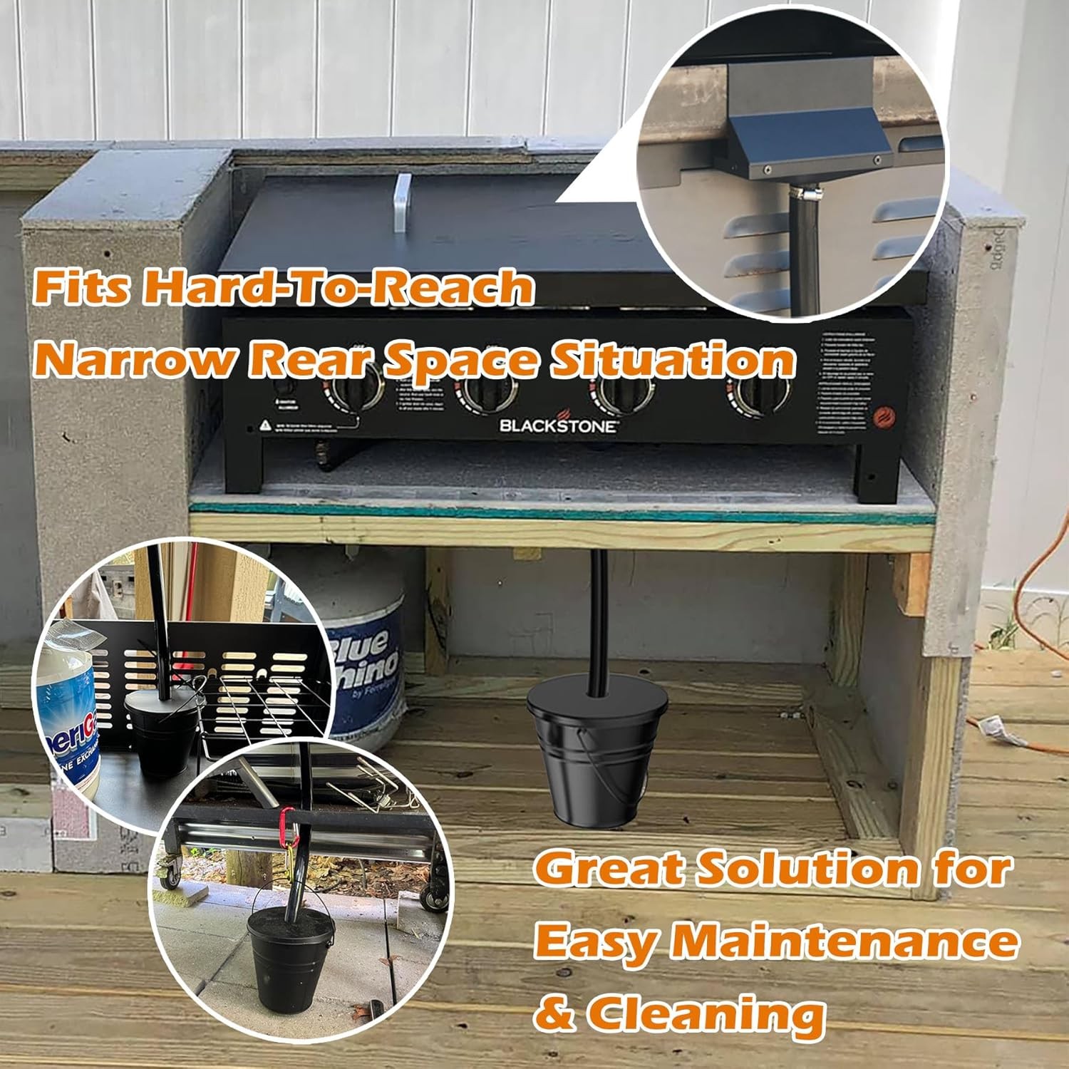 Rear Grease Drainage System for Blackstone Grease Catcher Upgrade, Blackstone...
