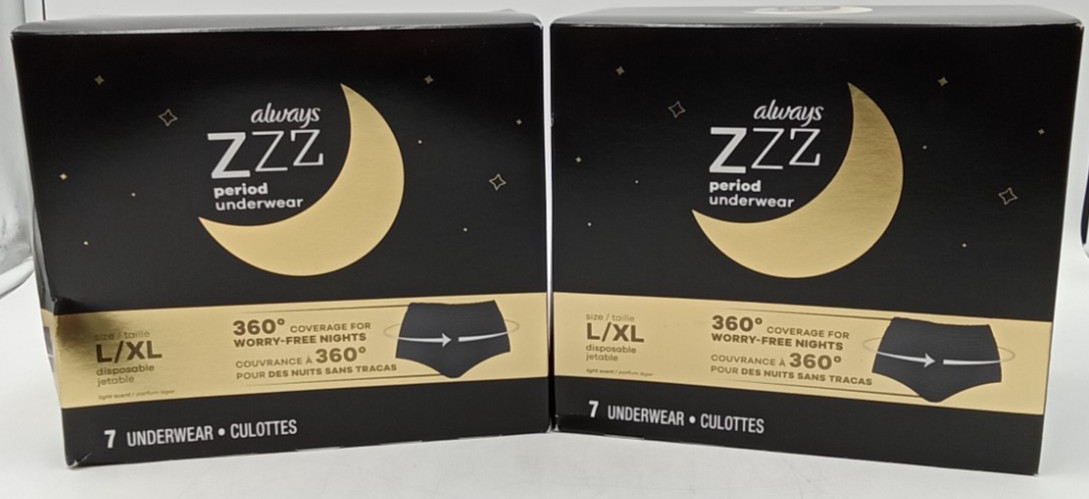Always ZZZ Period Underwear Disposable L/XL 2ct - 14 Total