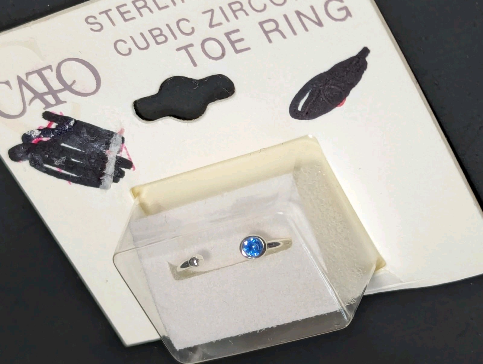 Cato Sterling Silver Blue Cubic Zirconia Toe Ring