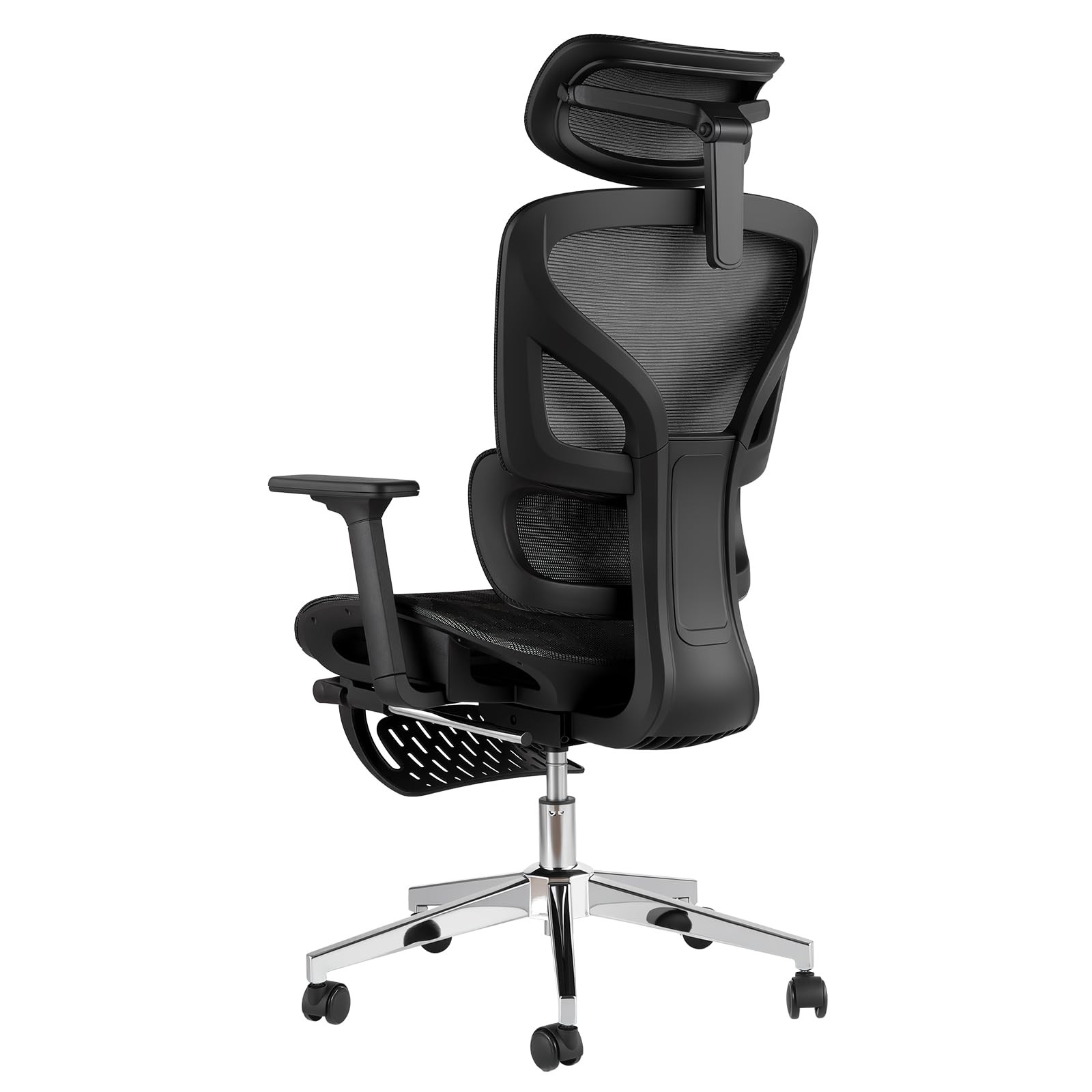 Mesh Ergonomic Office Chair W/ Footrest, Adjustable Lumbar Headrest Armrest Tilt