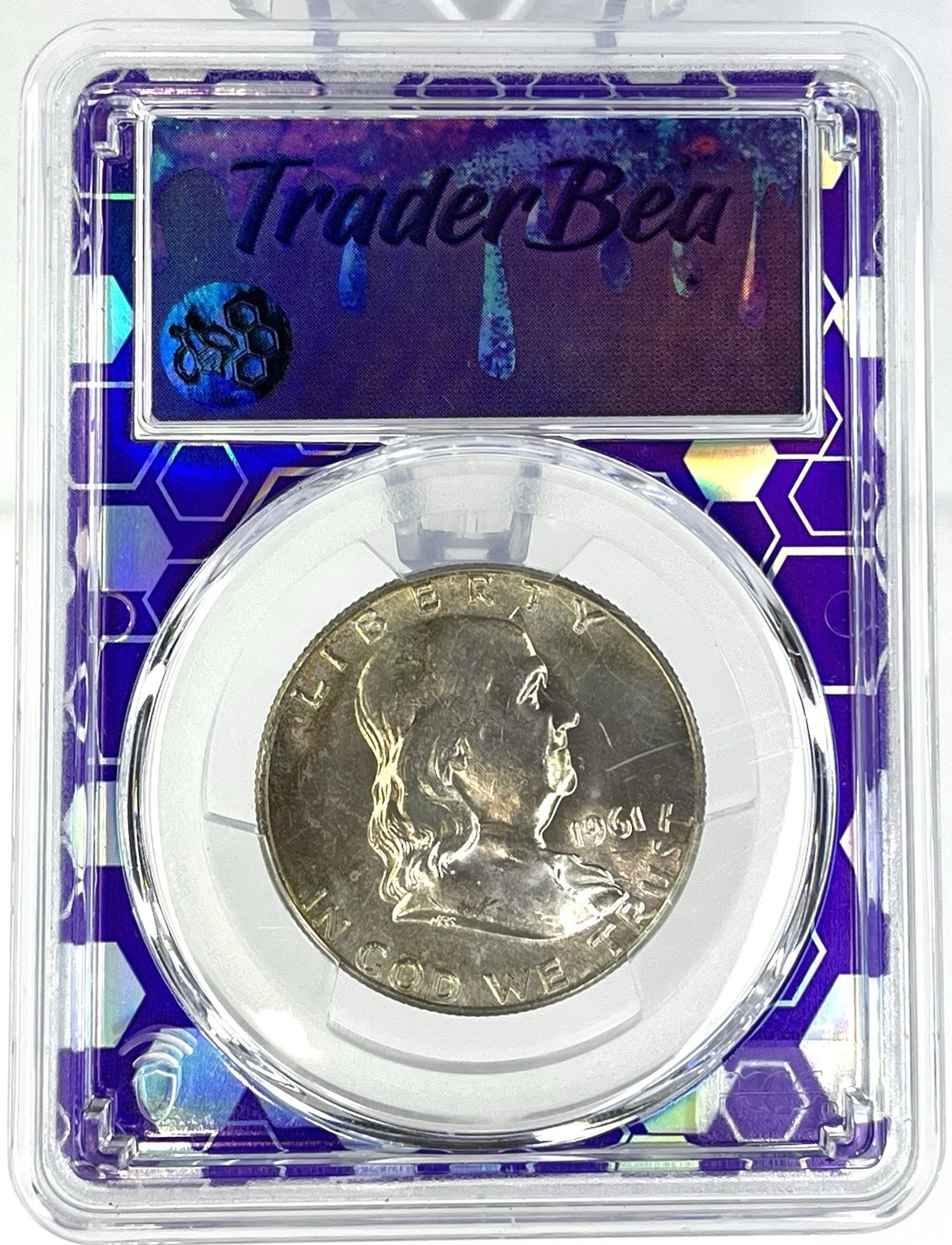 1961 Franklin Half Dollar PCGS MS64 Trader Bea Holder 90% Silver