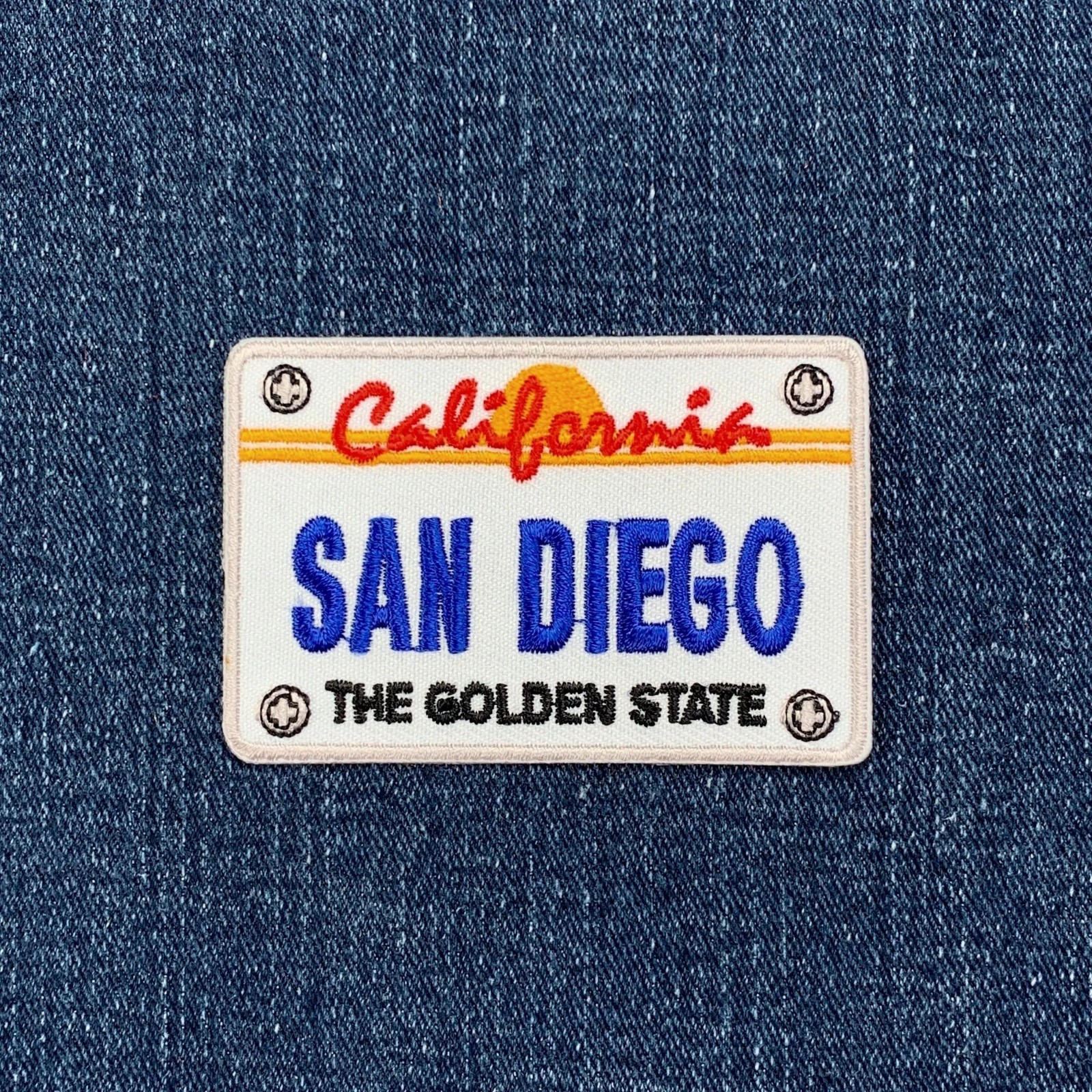 San Diego Patch - Embroidered California License Plate Badge 2.75" (Iron On)