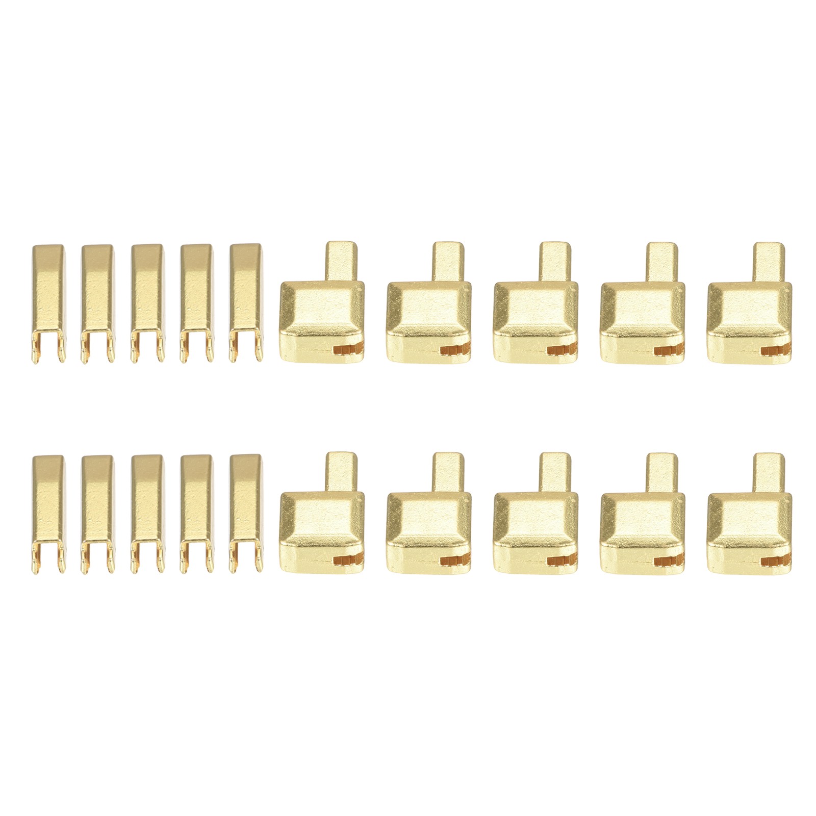 10Sets Zipper Repair Kits, #3 Retainers Box & Insertion Pins, Light Golden