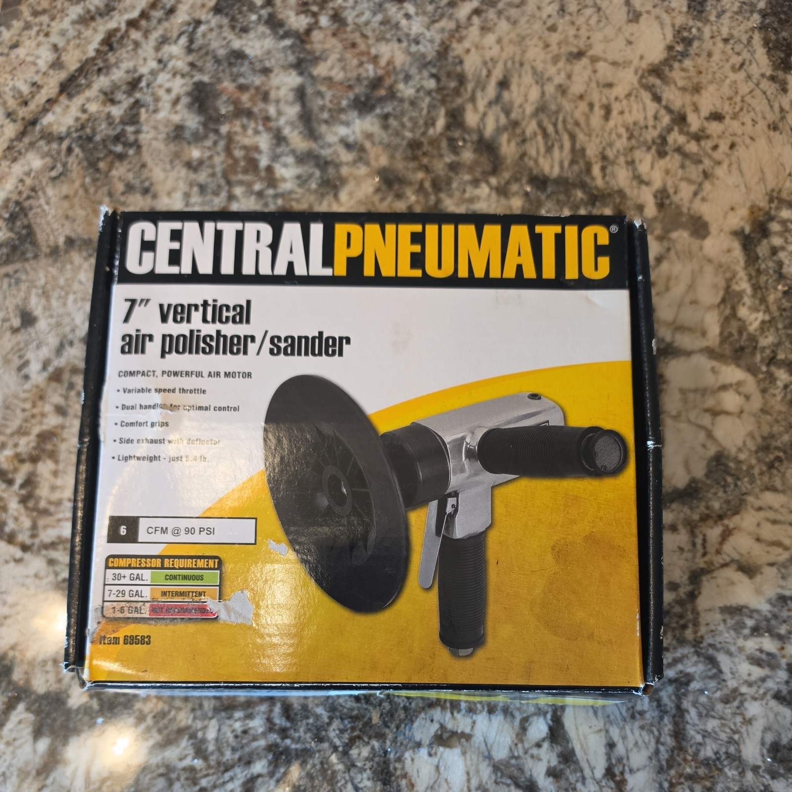 Central Pneumatic 7" Vertical Air Polisher / Sander