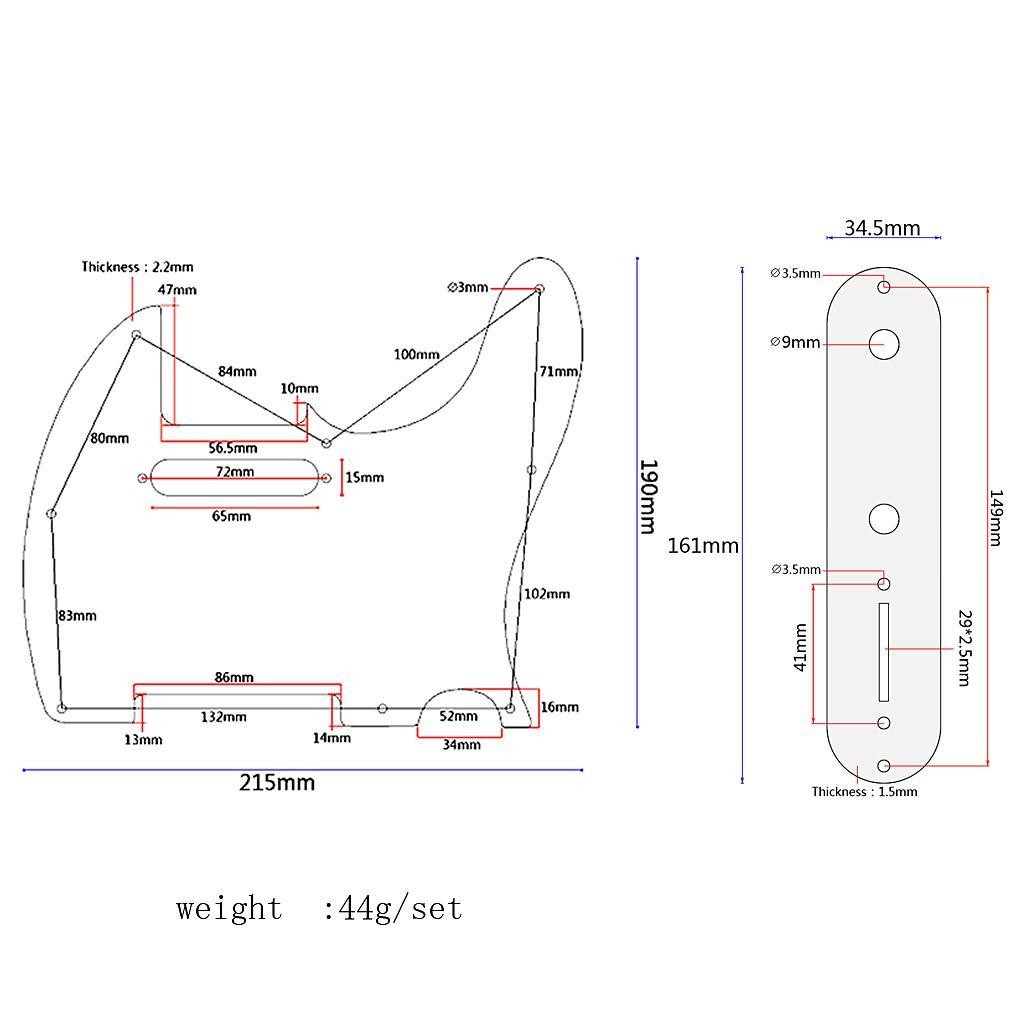 Maple Pickguard Scratch Plate for TEL Electric Guitar
