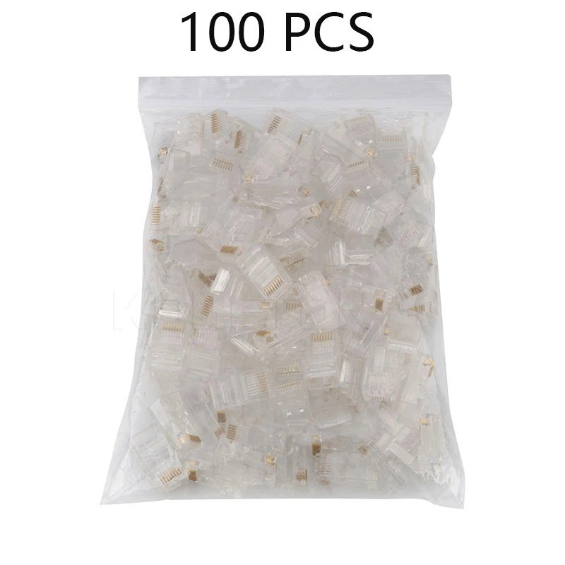 100x RJ45 CAT5 8P8C Modular Plugs LAN Ethernet Network Cable Connectors