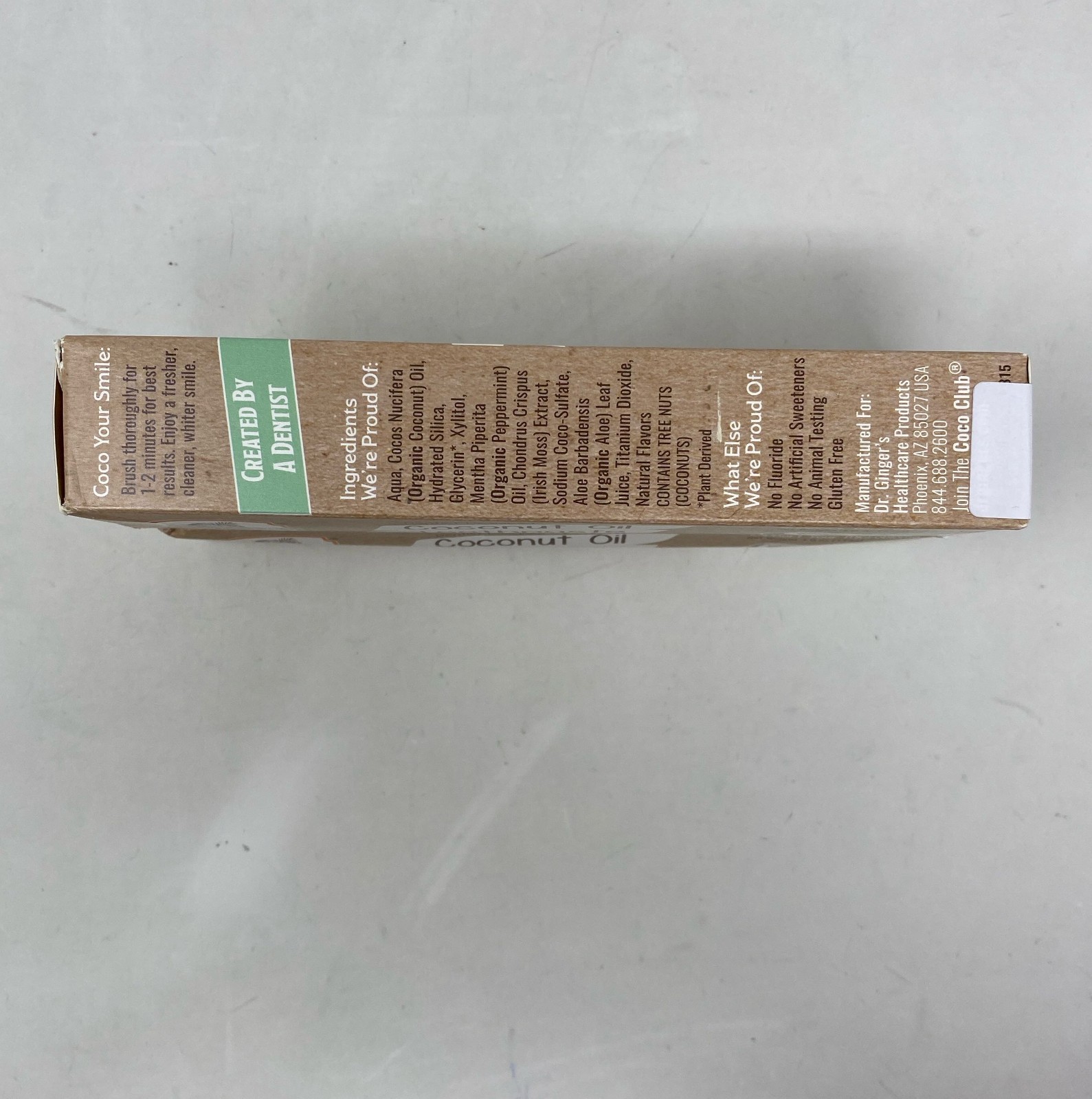 Dr. Ginger's Coconut Oil Toothpaste - Coconut Mint, 4 oz Each 2-Pack Fluoride
