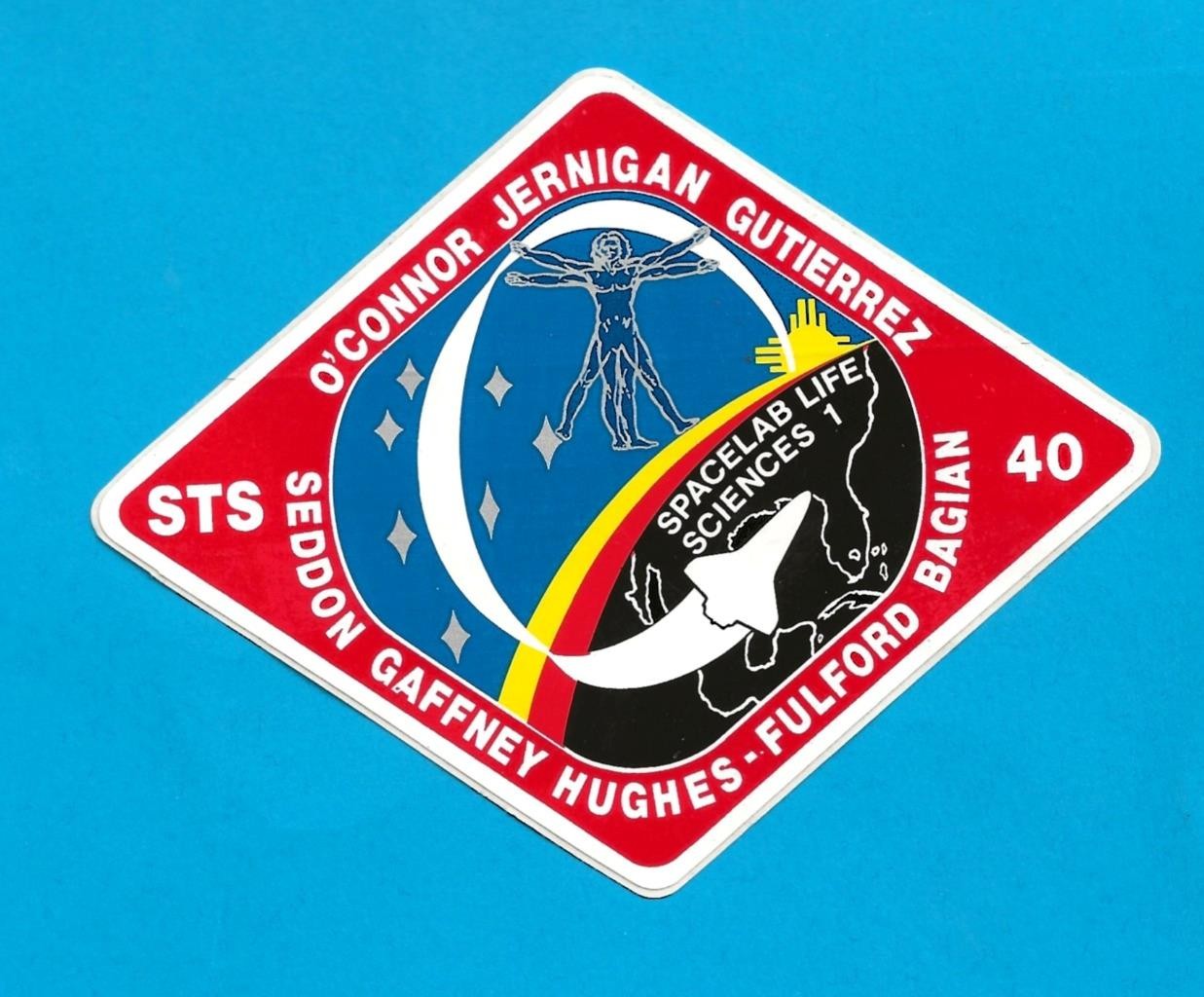 NASA STS-40 SPACE STATION 5" WIDE ADHESIVE STICKER DECAL - X03e