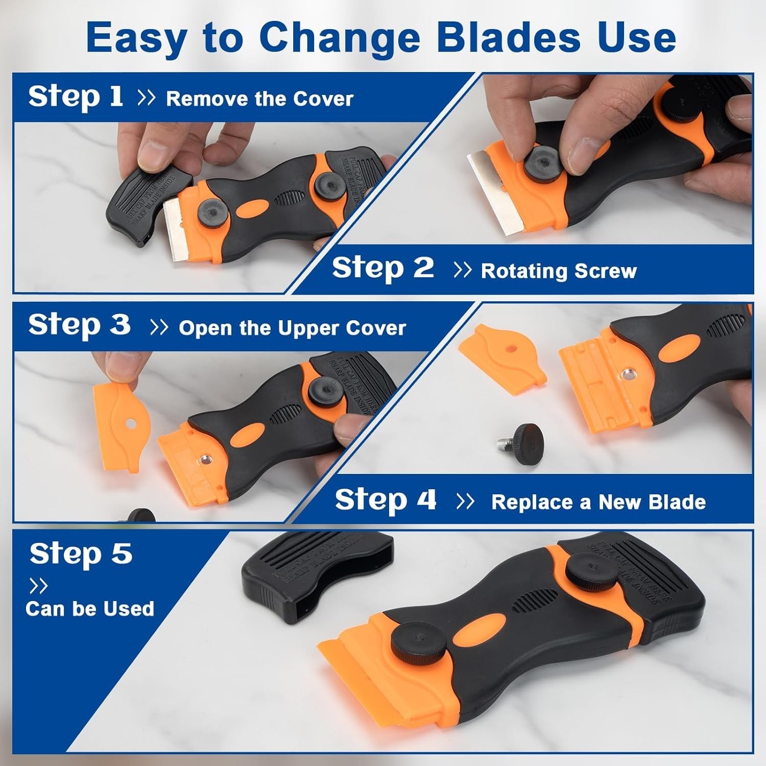 Razor Scraper Tool 2 Pack, Razor Blade Scraper Tool with 20Pcs Plastic Blades an