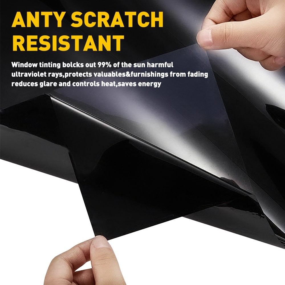 Uncut Roll Blackout Window Film 20% UV Blocking Thick Black Tinting Sun Cover
