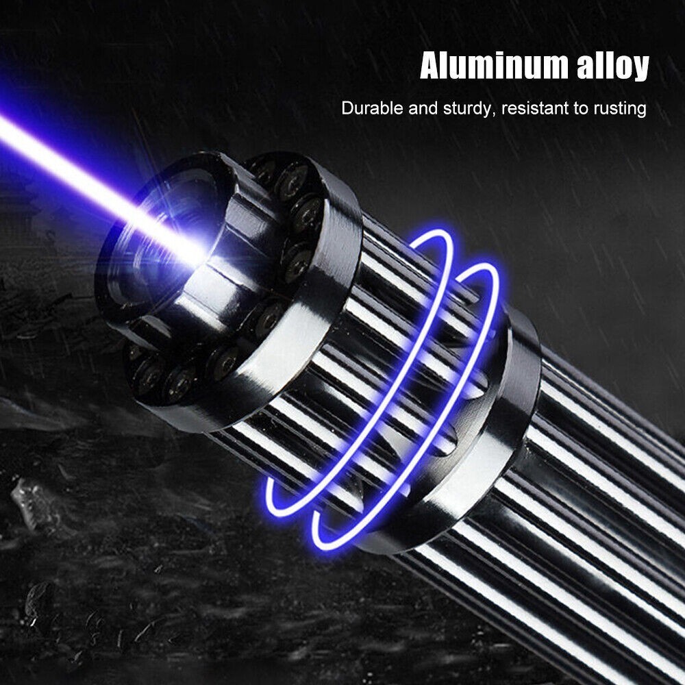 Adjustable High Power Blue Laser Burning Light Pointer Visible Dot Torch Light