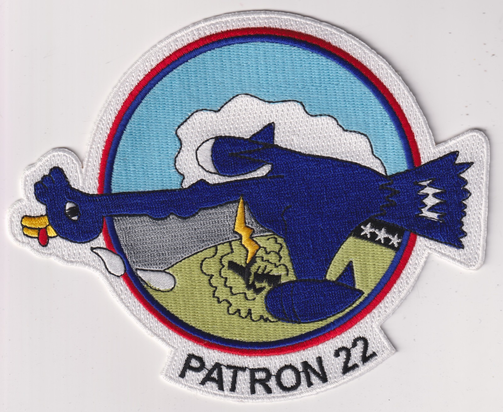 PATRON 22 patch with P2V P-2 Neptune as a bird large 6 inch USN US Navy Aviation