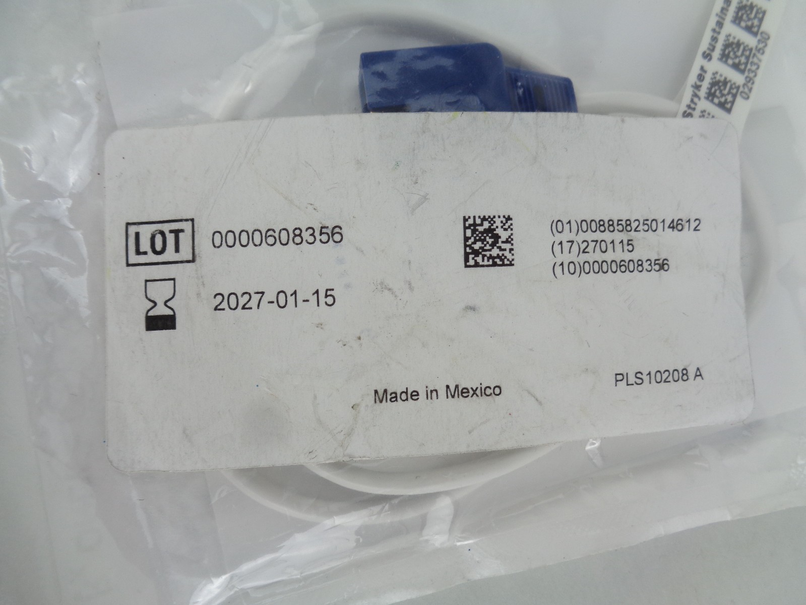 Lot of 5 New Sealed Stryker MAX-A Pulse Oximeter Sensor Adult 30 kg