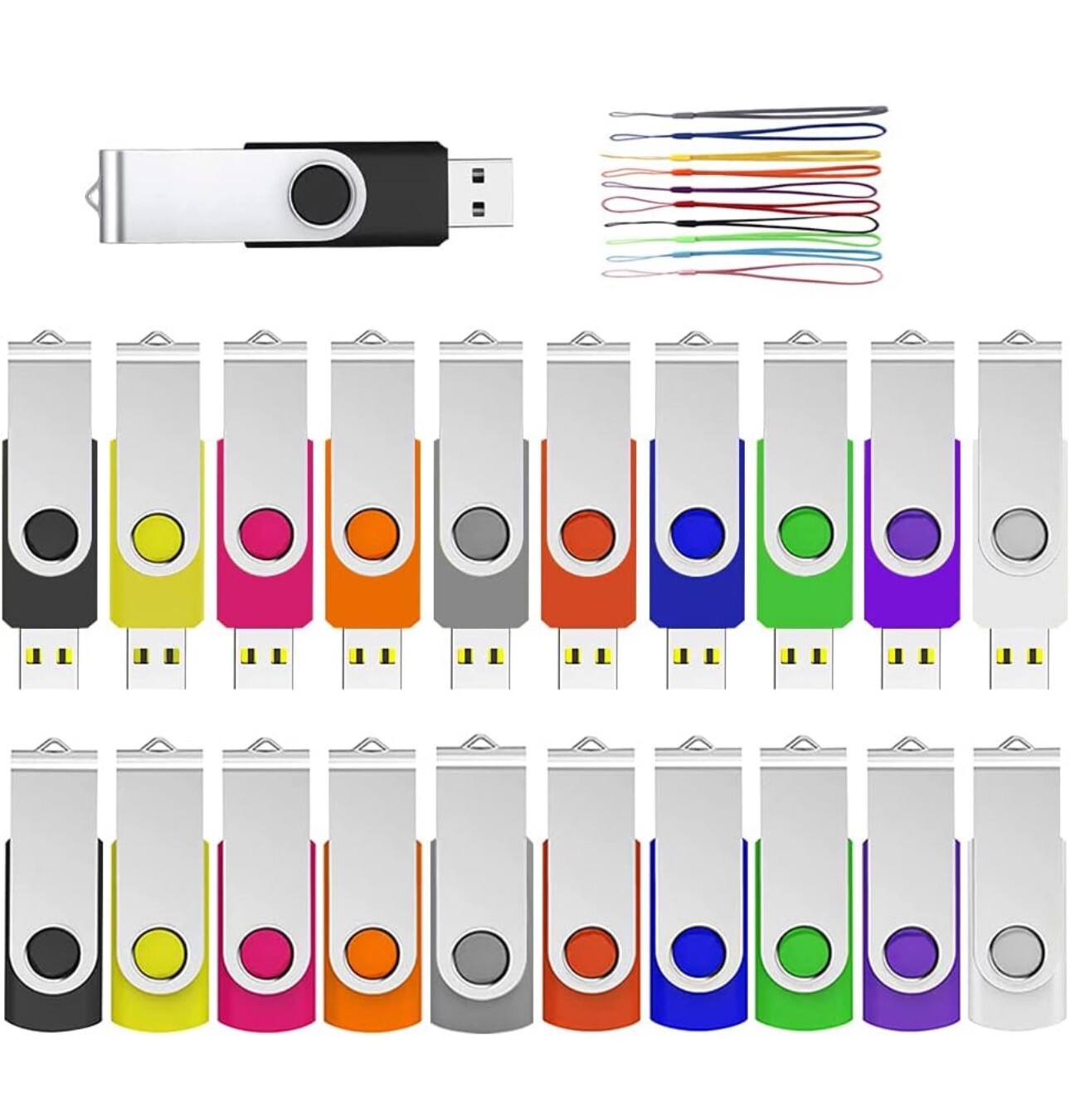TEWENE 20 pieces set USB memory flash memory 10-color mixed (128MB)