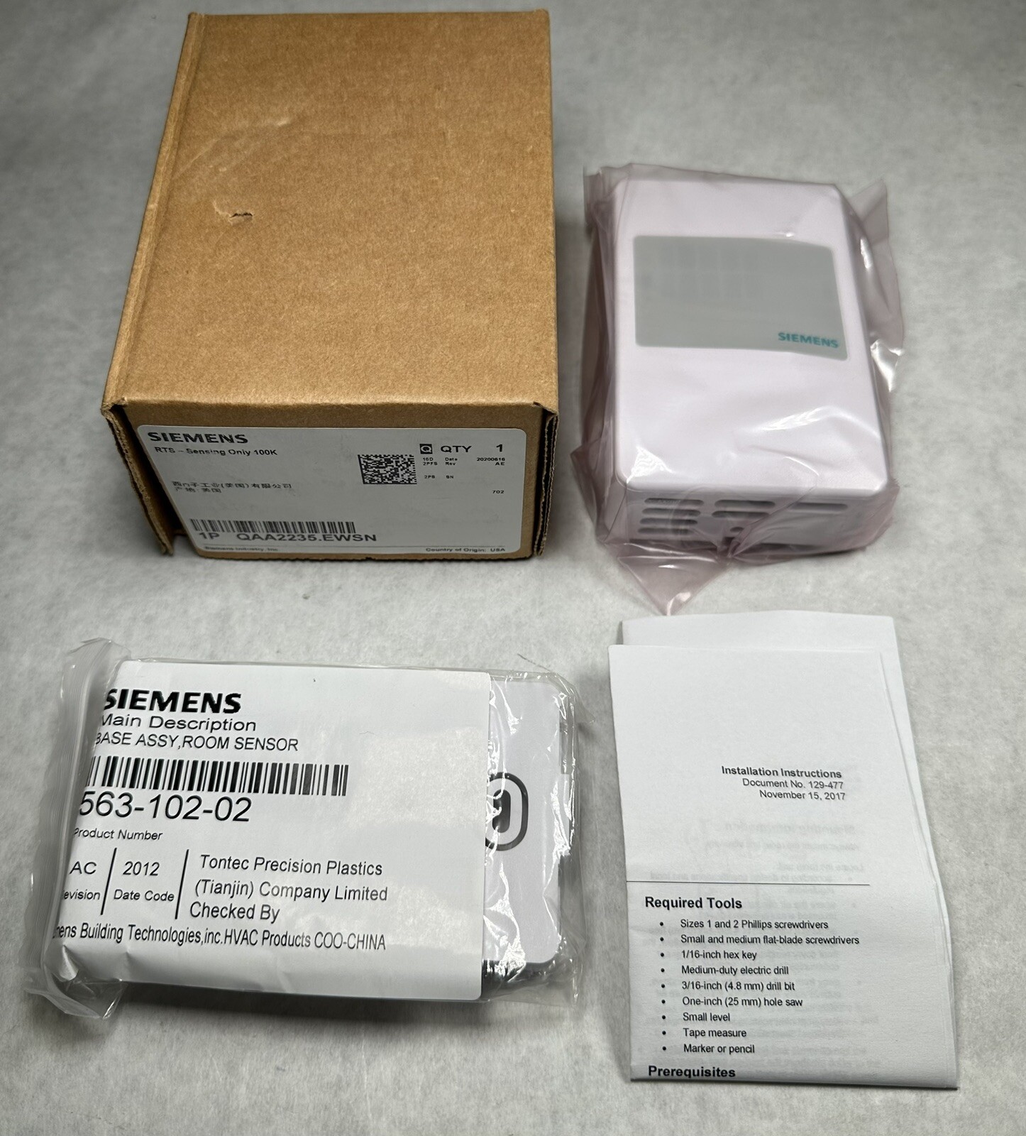 NEW Siemens QAA2235.EWSN Base Assembly Room Temperature Sensor