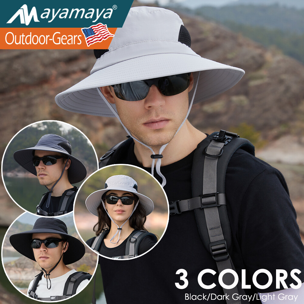 Wide Brim Sun Hat UV Protection Bucket Cap For Hiking Camping Fishing Safari