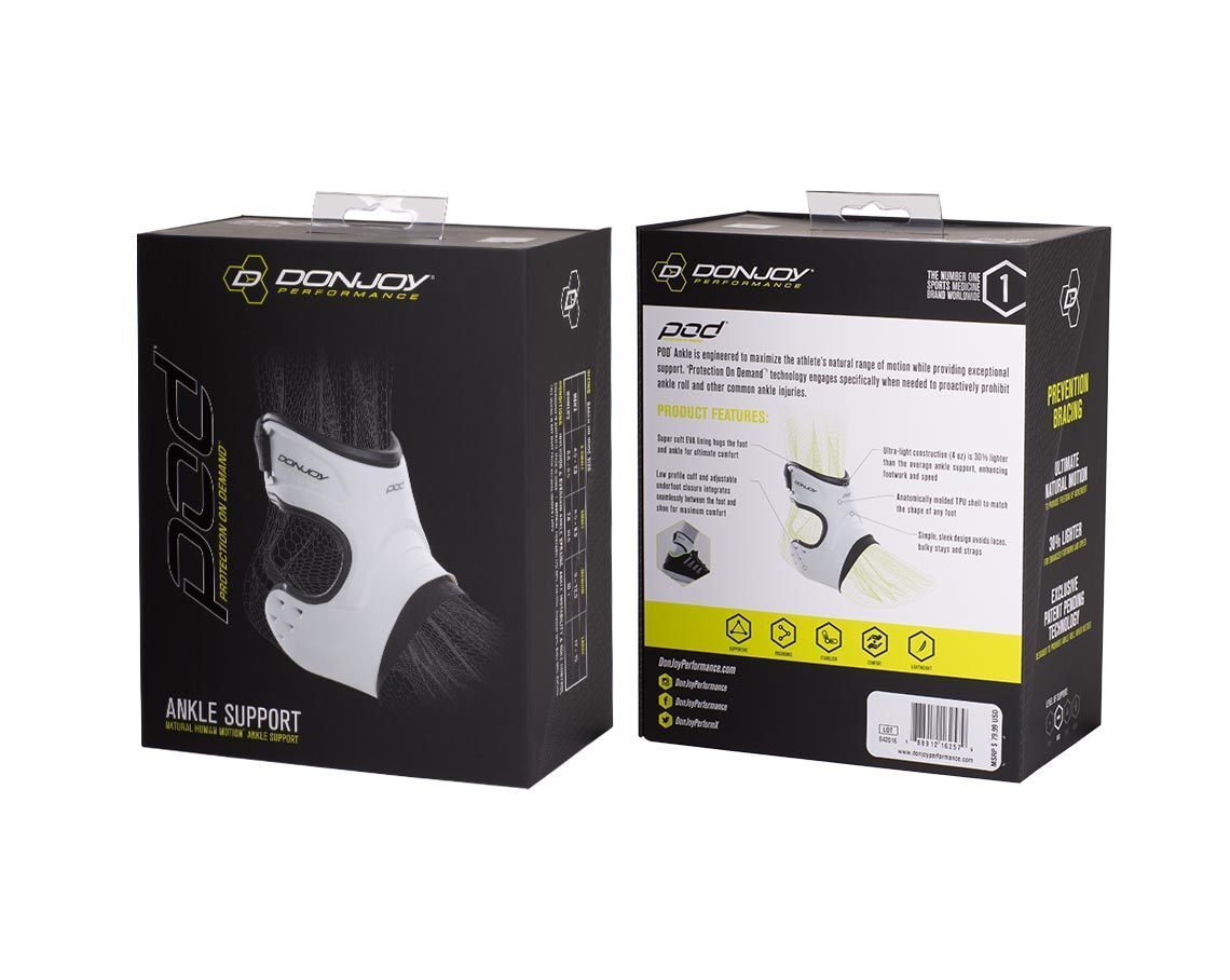 DonJoy Performance POD Ankle Brace Pair Right and Left in White Medium Bundle