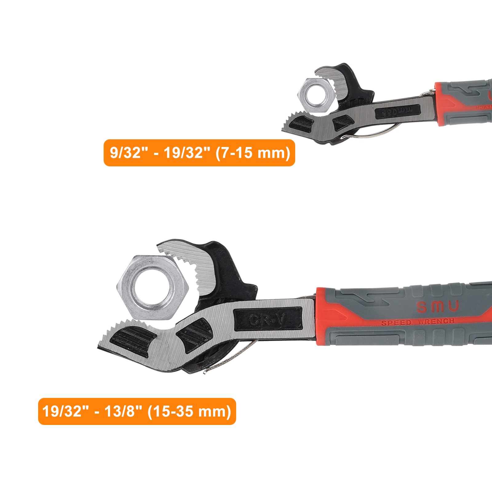 2x Self-locking Pipe Wrench 6"10" Multi-function Plumber Wrench for 7-35mm Pipes
